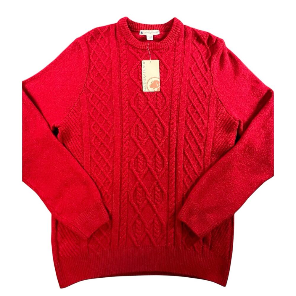 Southern Proper Red Cable Knit Sweater Men’s Medium NWT Classic Preppy
